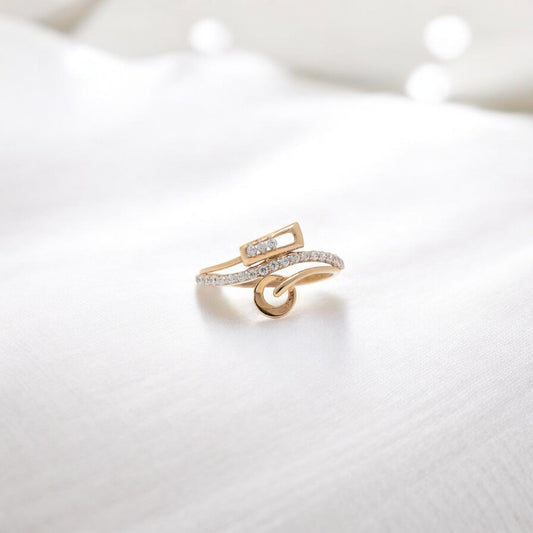 CZ STUDDED RING 18K SRJ-LR-3516