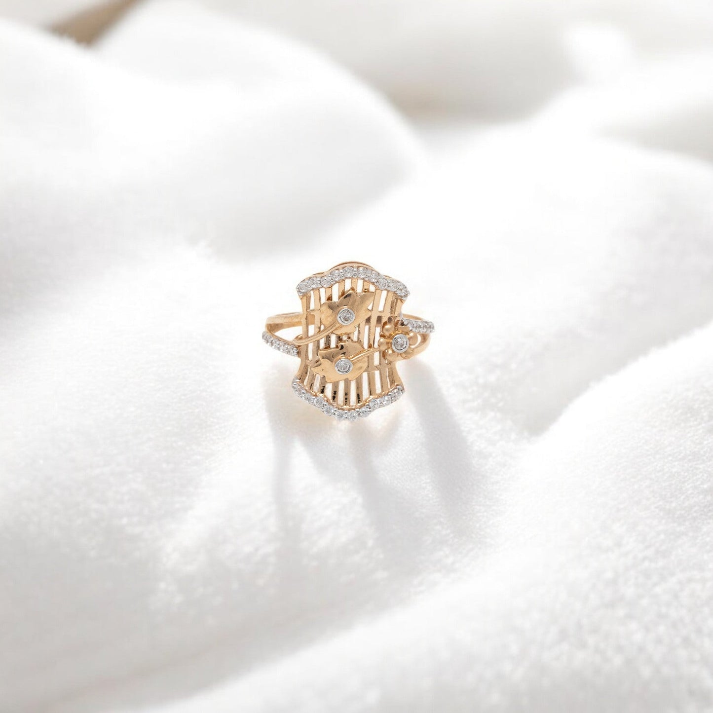 CZ STUDDED RING 18K SRJ-LR-3517