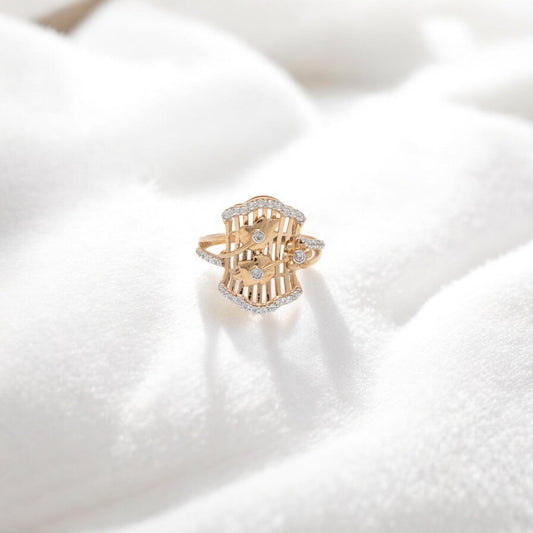 CZ STUDDED RING 18K SRJ-LR-3517