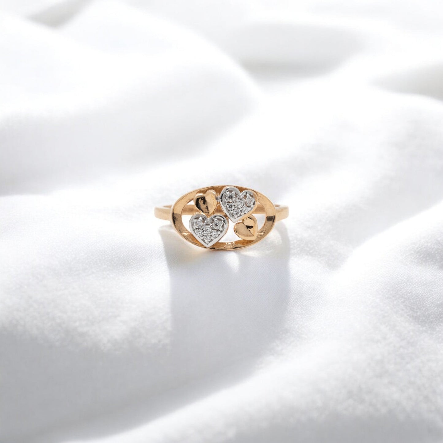 CZ STUDDED RING 18K SRJ-LR-3696