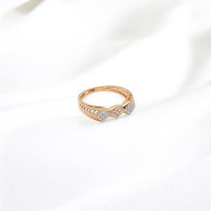 CZ STUDDED RING 18K SRJ-LR-3705