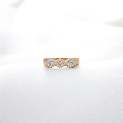 CZ STUDDED RING 18K SRJ-LR-3705