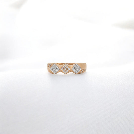 CZ STUDDED RING 18K SRJ-LR-3705