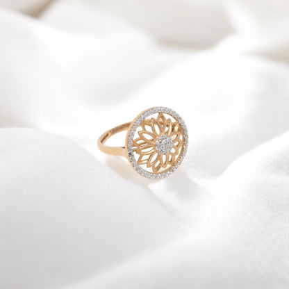 CZ STUDDED RING 18K SRJ-LR-3874