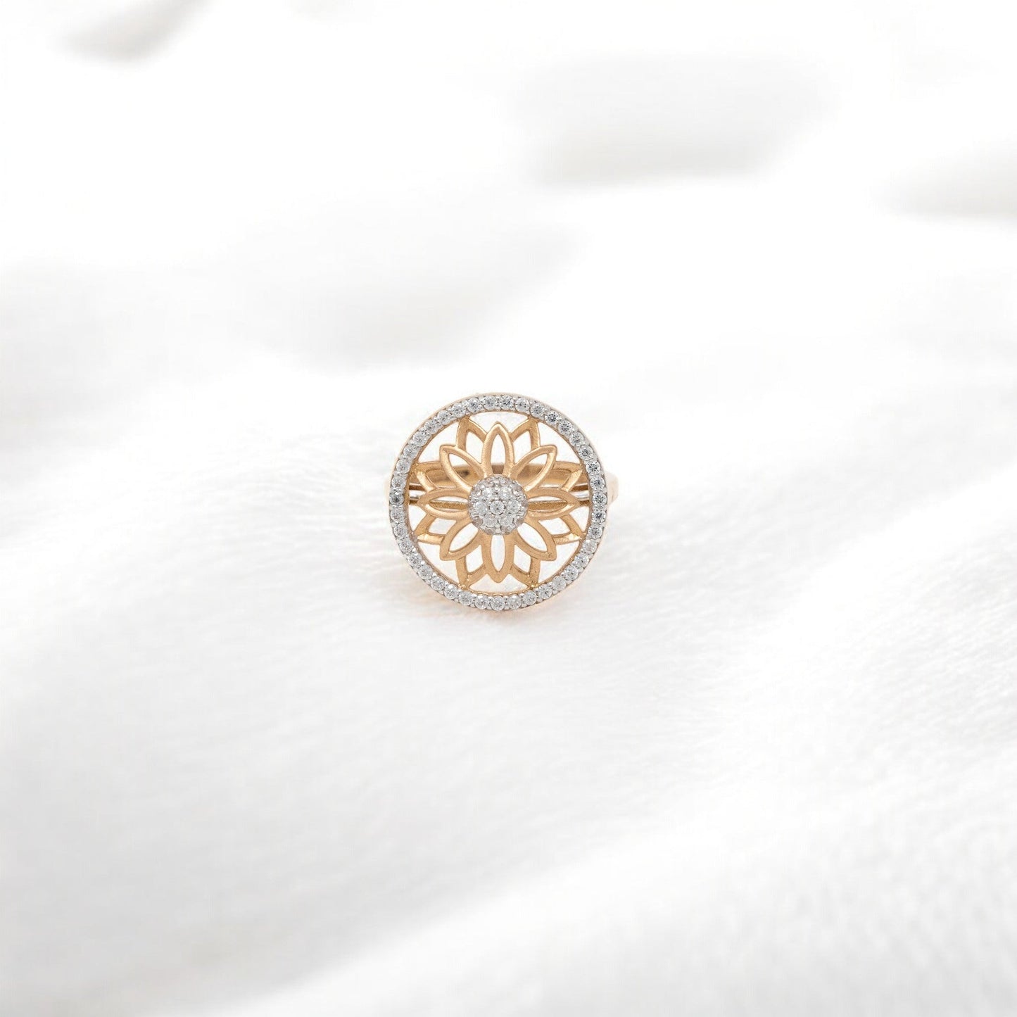 CZ STUDDED RING 18K SRJ-LR-3874