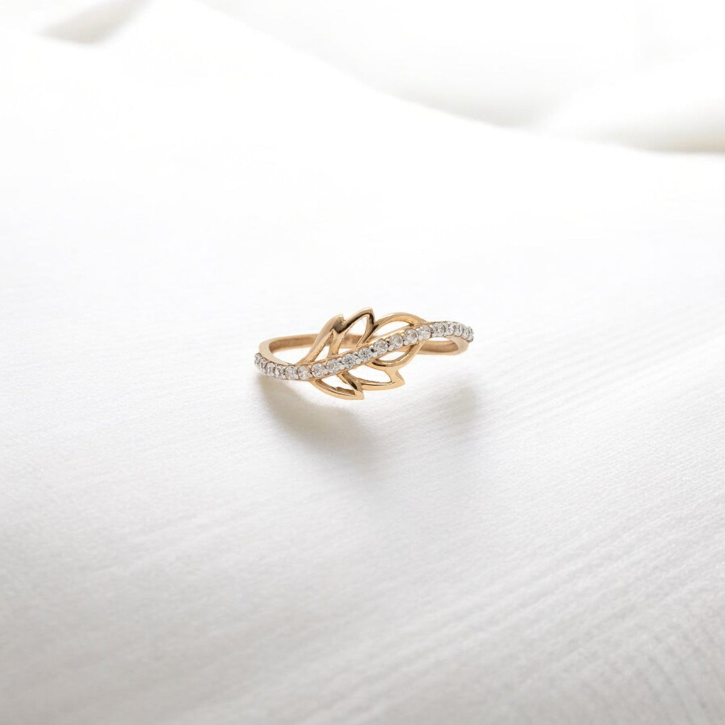 CZ STUDDED RING 18K SRJ-LR-3898