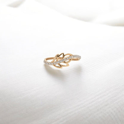 CZ STUDDED RING 18K SRJ-LR-3898