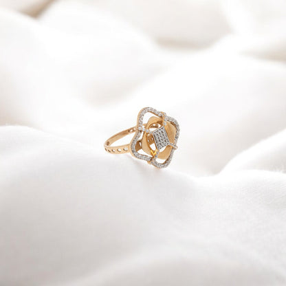 CZ STUDDED RING 18K SRJ-LR-3920