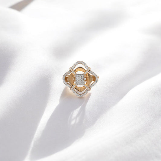 CZ STUDDED RING 18K SRJ-LR-3920