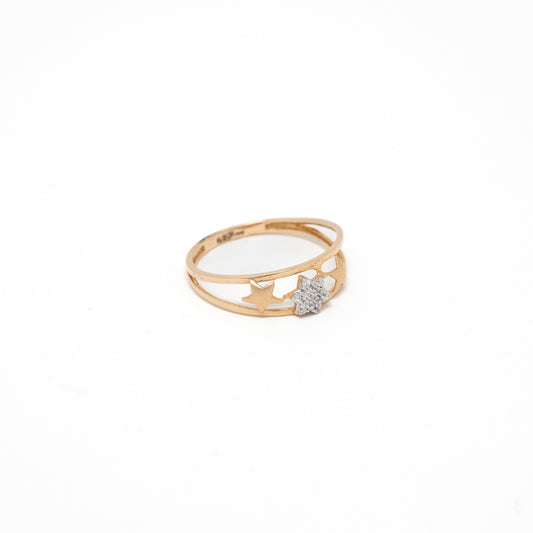 STUDDED RING 18K