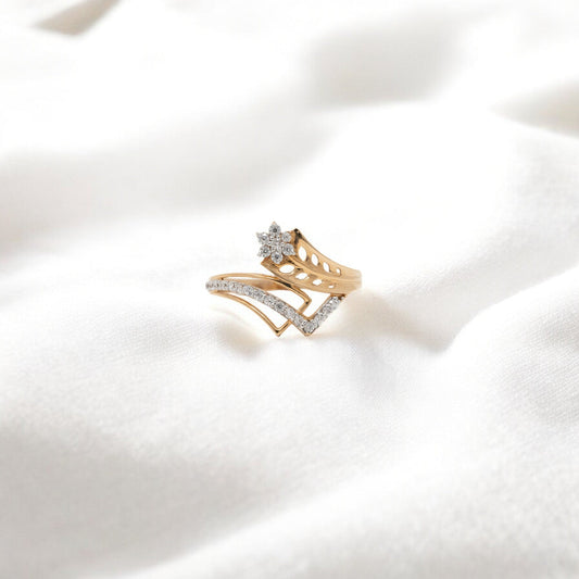 CZ STUDDED RING 18K SRJ-RL-3134