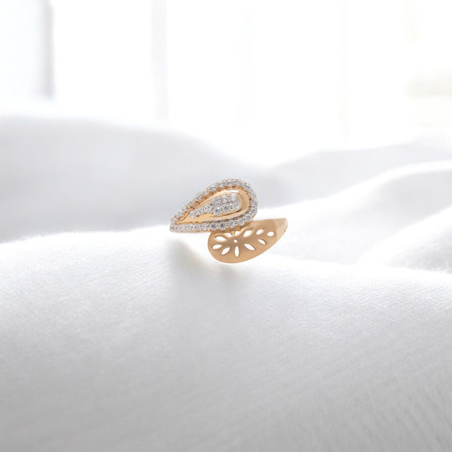 CZ STUDDED RING 18K SRJ-RL-3428
