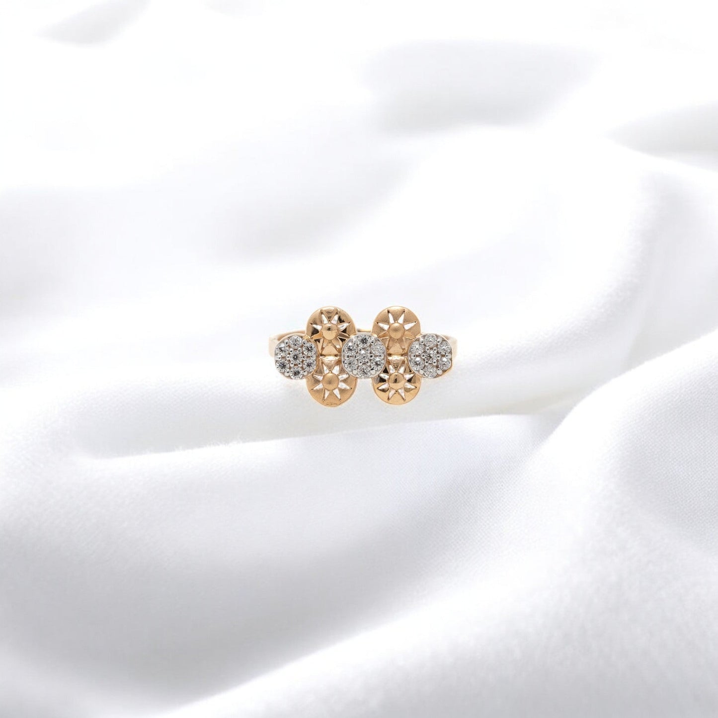 CZ STUDDED RING 18K SRJ-RL-3484