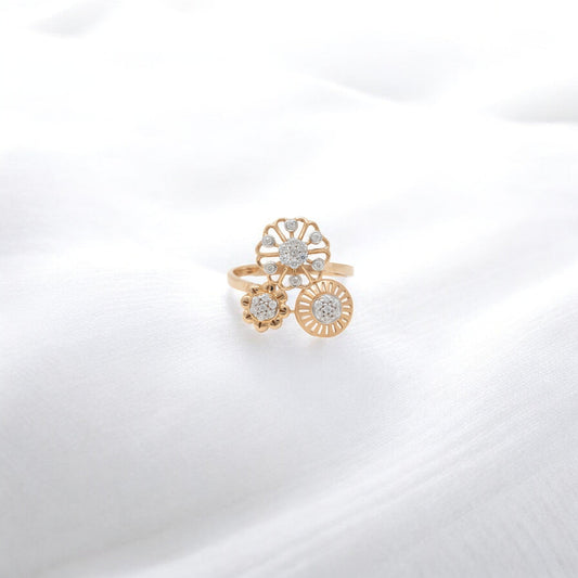 CZ STUDDED RING 18K SRJ-RL-3489