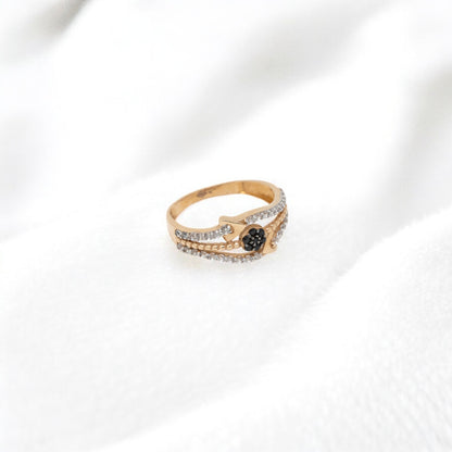 CZ STUDDED RING 18K SRJ-RL-3740