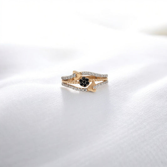 CZ STUDDED RING 18K SRJ-RL-3740